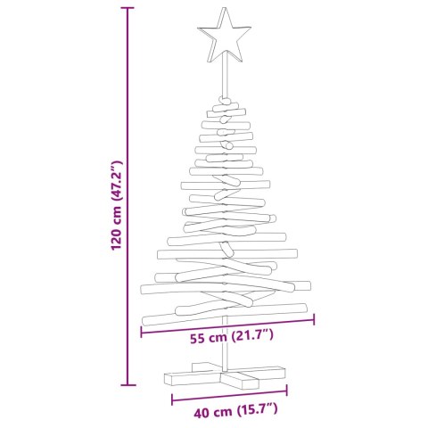 VidaXL Choinka brązowy 120 cm Lite drewno tekowe