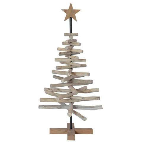 VidaXL Choinka brązowy 90 cm Lite drewno tekowe