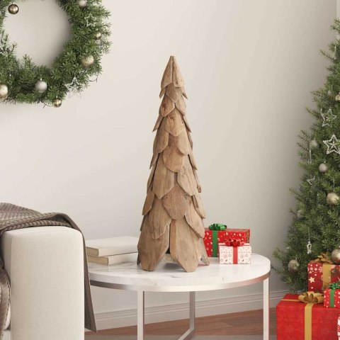 VidaXL Choinka z podstawą Brązowy 80 cm Lite drewno tekowe