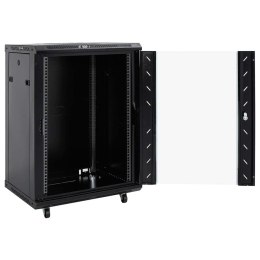 VidaXL Szafa sieciowa z przechowywaniem Czarny 60 x 60 x 80 cm Stal