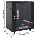 VidaXL Szafa sieciowa z przechowywaniem Czarny 60 x 60 x 80 cm Stal