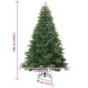 VidaXL Sztuczna choinka z zawiasami Zielony 180 cm PVC, PE i stal