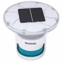 Bestway Pływająca lampa solarna z paskami LED Biały Ø 7,6 cm PC i ABS