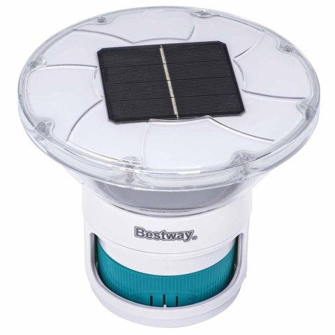 Bestway Pływająca lampa solarna z paskami LED Biały Ø 7,6 cm PC i ABS