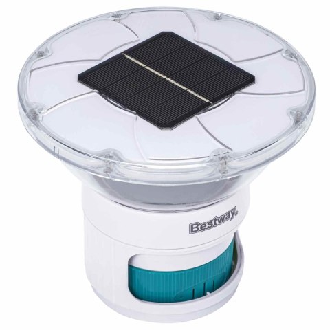 Bestway Pływająca lampa solarna z paskami LED Biały Ø 7,6 cm PC i ABS