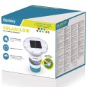 Bestway Pływająca lampa solarna z paskami LED Biały Ø 7,6 cm PC i ABS