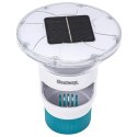 Bestway Pływająca lampa solarna z paskami LED Biały Ø 7,6 cm PC i ABS