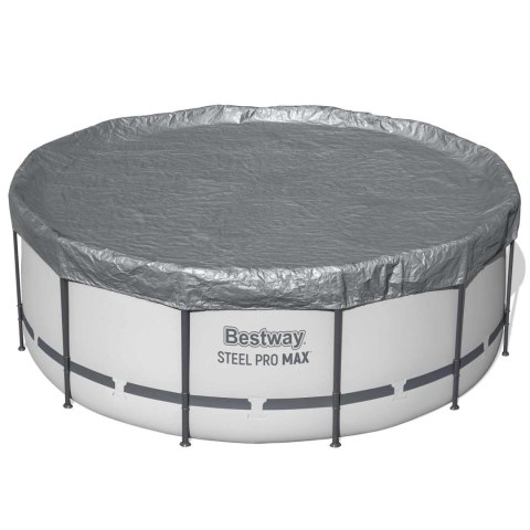Bestway Pokrywa Basenowa Ø3,66 m Okrągły Poliester Szary