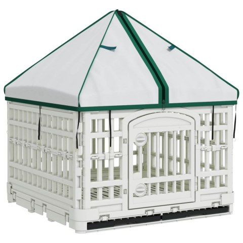 VidaXL 4 Panelowa Zabawka dla Psów z Dachem 122 x 106,5 x 82 cm Biały