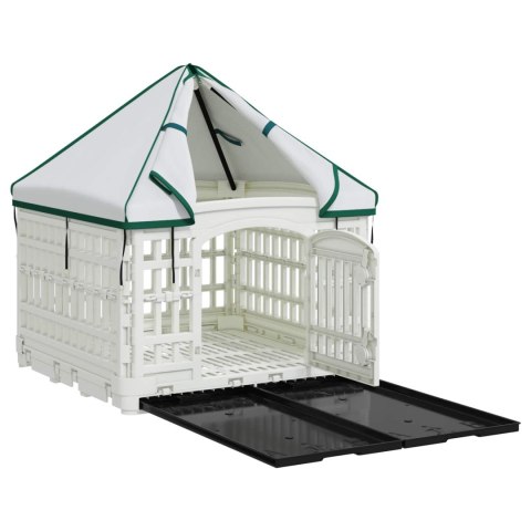 VidaXL 4 Panelowa Zabawka dla Psów z Dachem 122 x 106,5 x 82 cm Biały