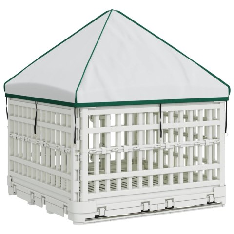 VidaXL 4 Panelowa Zabawka dla Psów z Dachem 122 x 106,5 x 82 cm Biały