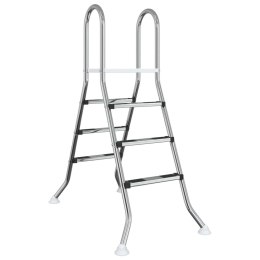 VidaXL Drabina do basenu nadziemnego 100 cm 3-Step Stal nierdzewna 304