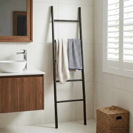 VidaXL Drabina na Koc Czarny 40 x 150 cm Bambus