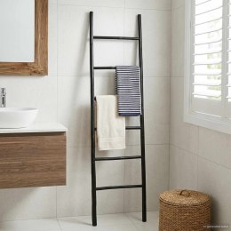 DRABINA NA KOC CZARNY 50 X 190 CM BAMBUS