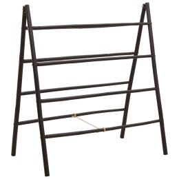 VidaXL Dwustronna drabina na koc Czarny 90 x 50 x 100 cm Bambus