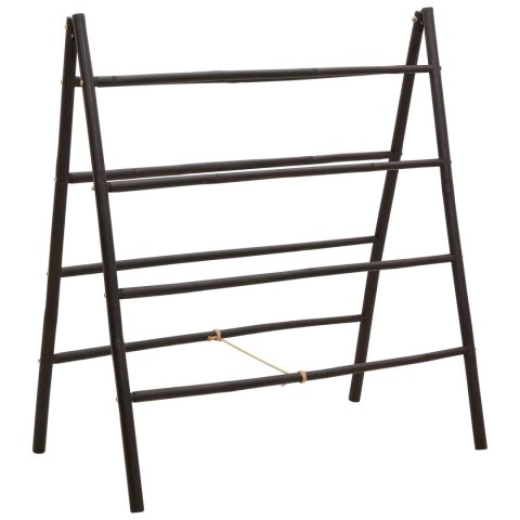 VidaXL Dwustronna drabina na koc Czarny 90 x 50 x 100 cm Bambus