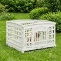 VidaXL Playpen dla Psa z 4 Panelami 177,5 x 154,5 x 112 cm Biały