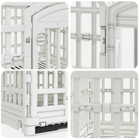 VidaXL Playpen dla Psa z 4 Panelami 177,5 x 154,5 x 112 cm Biały