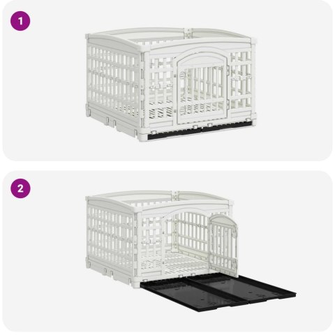 VidaXL Playpen dla Psa z 4 Panelami 177,5 x 154,5 x 112 cm Biały