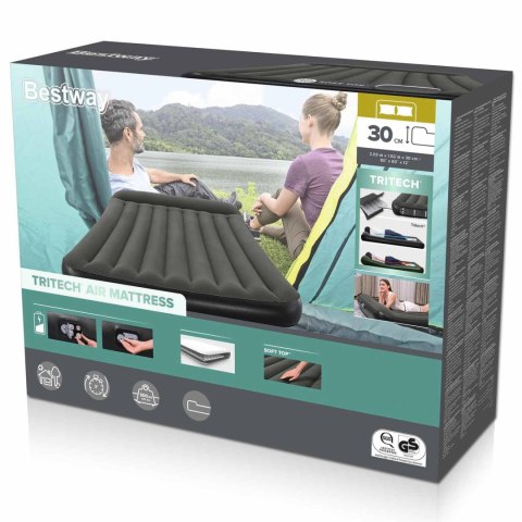 Bestway Materac powietrzny 2-osobowy 203 x 152 x 22 cm Czarny