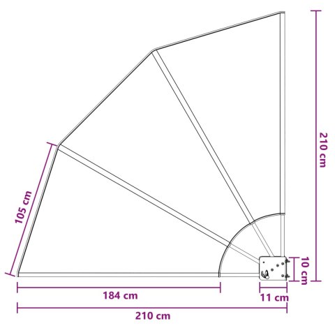 OSŁONA BALKONOWA PARAWAN EKRAN PRYWATNOŚCI 210X210 CM BRĄZOWY