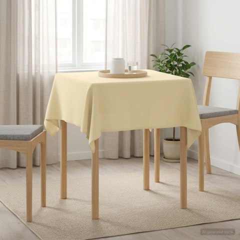 OBRUS STOŁOWY KWADRAT KREMOWOBIAŁY 110 X 110 CM POLIESTER