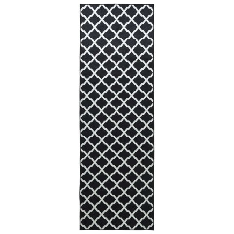 VidaXL Chodnik dywanowy LESAKA Czarny i biały 50 x 250 cm