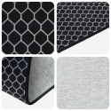 VidaXL Chodnik dywanowy ORIZ 1150 gsm Czarny wzór siatkowy