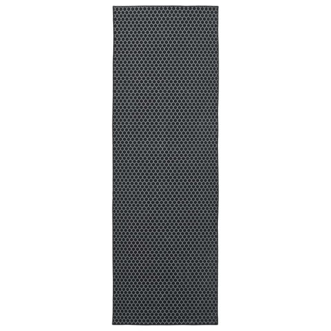 VidaXL Chodnik dywanowy ORIZ 1150 gsm Czarny wzór siatkowy
