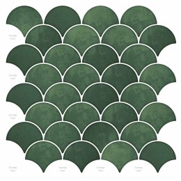 VidaXL Płytka w Kształcie Łuski Ryb 10 szt. Ciemnozielony 30 x 30 cm
