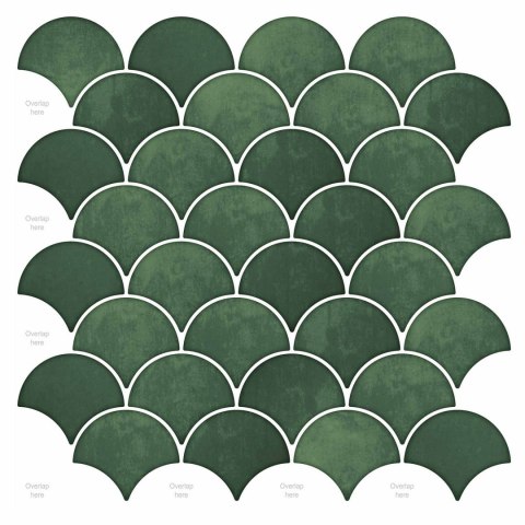 VidaXL Płytka w Kształcie Łuski Ryb 10 szt. Ciemnozielony 30 x 30 cm