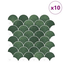 VidaXL Płytka w Kształcie Łuski Ryb 10 szt. Ciemnozielony 30 x 30 cm