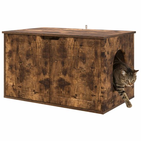 VidaXL Koty Dom Dąb wędzony 85 x 55 x 50,5 cm Drewno inżynieryjne