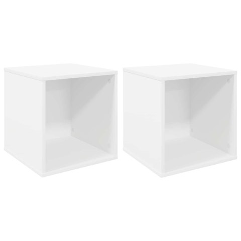 VidaXL Pudełko na albumy winylowe 2 szt. Biały 37 x 36,5 x 38 cm