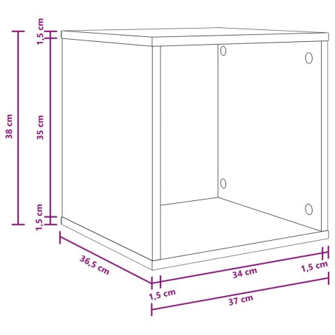 VidaXL Pudełko na albumy winylowe 2 szt. Dąb artisan 37 x 36,5 x 38 cm