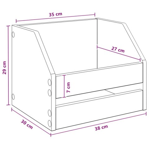 VidaXL Pudełko na albumy winylowe Biały 38 x 30 x 29 cm