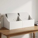 VidaXL Pudełko na płyty LP 2 szt. Biały 37 x 33 x 32 cm