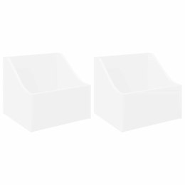 VidaXL Pudełko na płyty LP 2 szt. Biały 37 x 33 x 32 cm