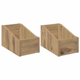 VidaXL Pudełko na płyty LP 2 szt. Dąb artisan 18 x 32 x 18 cm