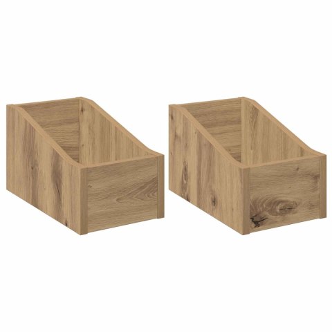 VidaXL Pudełko na płyty LP 2 szt. Dąb artisan 18 x 32 x 18 cm
