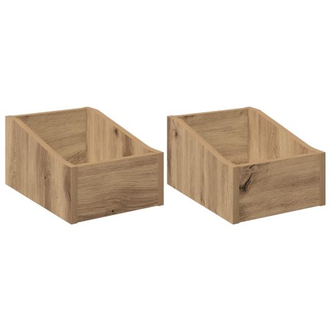 VidaXL Pudełko na płyty LP 2 szt. Dąb artisan 23 x 33 x 16 cm