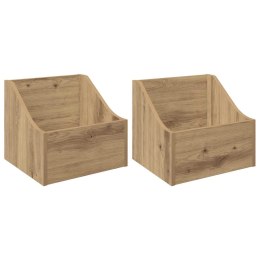 VidaXL Pudełko na płyty LP 2 szt. Dąb artisan 37 x 33 x 32 cm