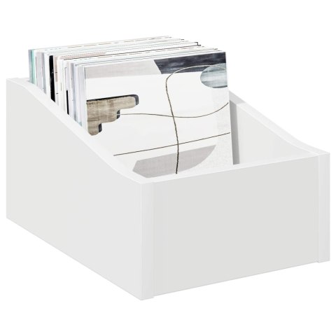 VidaXL Pudełko na płyty LP Biały 23 x 33 x 16 cm Drewno inżynieryjne