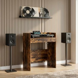 STÓŁ DJ-SKI DĄB WĘDZONY 102 X 45 X 102 CM DREWNO INŻYNIERYJNE