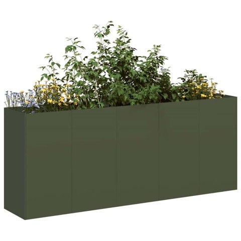 VidaXL Donica, oliwkowa, 200x40x80 cm, stal walcowana na zimno