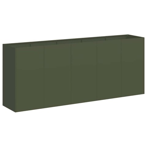 VidaXL Donica, oliwkowa, 200x40x80 cm, stal walcowana na zimno