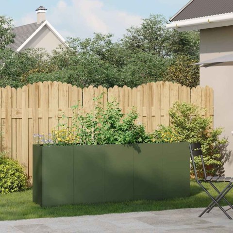 VidaXL Donica, oliwkowa, 200x40x80 cm, stal walcowana na zimno
