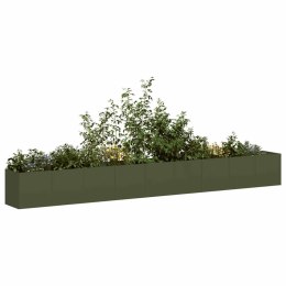 VidaXL Donica, oliwkowa, 360x40x40 cm, stal walcowana na zimno