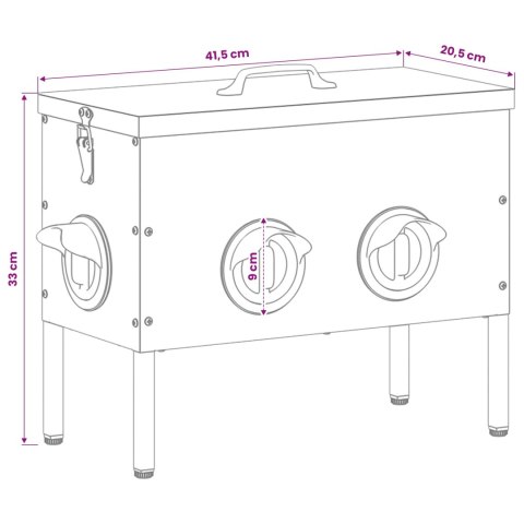 VidaXL Karmnik dla kur Srebrny 42 x 20,5 x 33 cm 15 kg