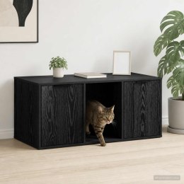 VidaXL Meble dla kota Czarny dąb 100 x 49 x 45 cm Drewno inżynieryjne